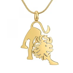Collier astrologie Lion SC Bohème en Acier Finement doré