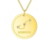Collier astrologie Scorpion SC Crystal orné de Cristaux scintillants en Acier Finement doré