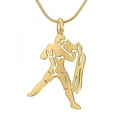 Collier astrologie Verseau SC Bohème en Acier Finement doré