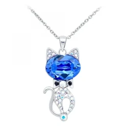 Collier chat SC Crystal orné de cristaux scintillants