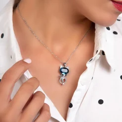 Collier chat SC Crystal orné de cristaux scintillants