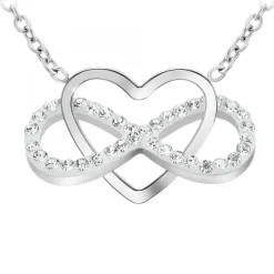 Collier coeur et infini SC Crystal orné de Cristaux scintillants