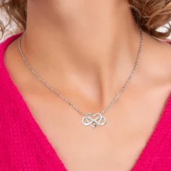Collier coeur et infini SC Crystal orné de Cristaux scintillants