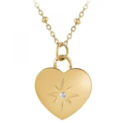 Collier coeur par SC Bohème orné d'un véritable diamant blanc