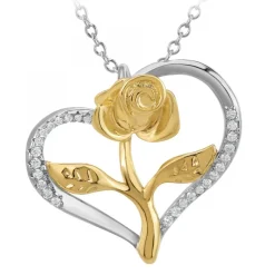 Collier coeur rose SC Crystal orné de zirconium