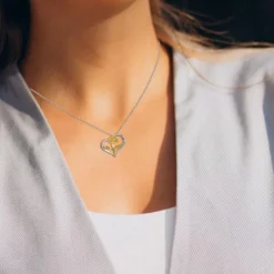 Collier coeur rose SC Crystal orné de zirconium