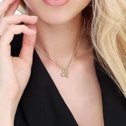 Collier coeur rose SC Crystal orné de zirconium