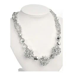 Collier Déco avec Boules Cristal 18cm Gris