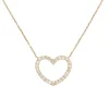 Collier Femme Or Jaune - Pendentif Coeur - Pavé de Zirconiums