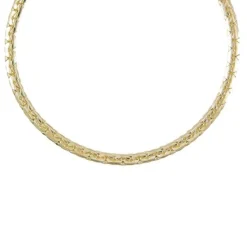 Collier Or 18 Carats 750/000 Maille Haricot Jaune - Femme