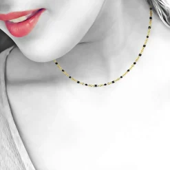 Collier perles noires par SC Bohème