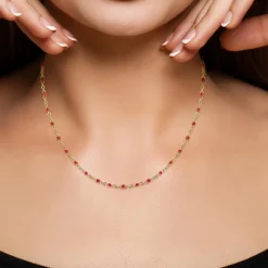 Collier perles rouge par SC Bohème