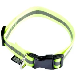 Collier Pour Chien Bande Réfléchissante 65cm Jaune