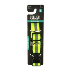Collier Pour Chien Bande Réfléchissante 65cm Jaune