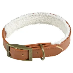 Collier pour Chien Wooly 40cm Cognac & Écru