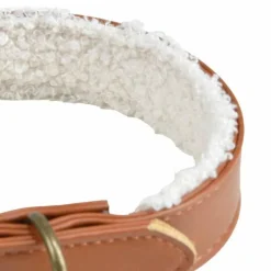 Collier pour Chien Wooly 40cm Cognac & Écru