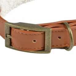 Collier pour Chien Wooly 40cm Cognac & Écru