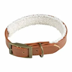 Collier pour Chien Wooly 50cm Cognac & Écru