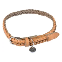 Collier pour Chien Réglable Tressé 45-65cm Naturel