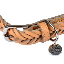 Collier pour Chien Réglable Tressé 45-65cm Naturel