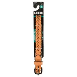 Collier pour Chien Réglable Tressé 45-65cm Naturel