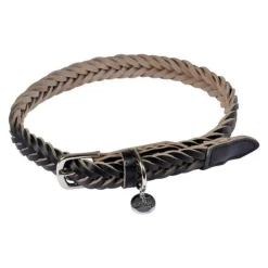 Collier pour Chien Réglable Tressé 50-70cm Noir