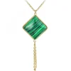 Collier SC Bohème orné d'une malachite en acier inoxydable