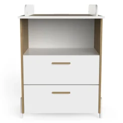 Commode à langer 2 tiroirs 1 niche LILAS