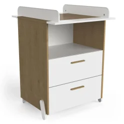 Commode à langer 2 tiroirs 1 niche LILAS