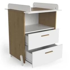 Commode à langer 2 tiroirs 1 niche LILAS