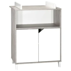 Commode 2 Portes et 1 Niche - SCANDI GRIS