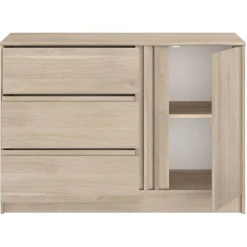 Commode 3 tiroirs 1 porte L109 cm PIA