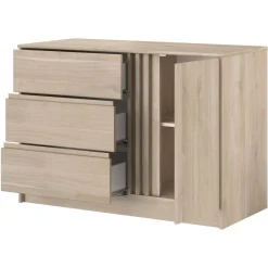 Commode 3 tiroirs 1 porte L109 cm PIA