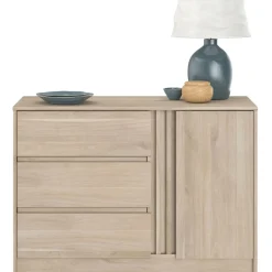 Commode 3 tiroirs 1 porte L109 cm PIA