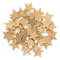 Confettis étoiles en bois dorés