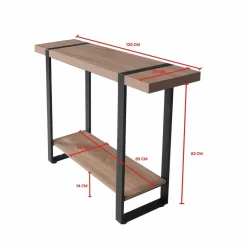 Console L120cm chêne blanchi et métal noir PROVIDENCE