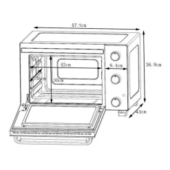 CONTINENTAL EDISON CEMF46B3 - Minifour electrique 46L noir - 1800W - Rotissoire, Convection naturelle