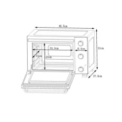 CONTINENTAL EDISON CEMF28B2 - Minifour electrique 28L noir - 1500W - Rotissoire, Convection naturelle