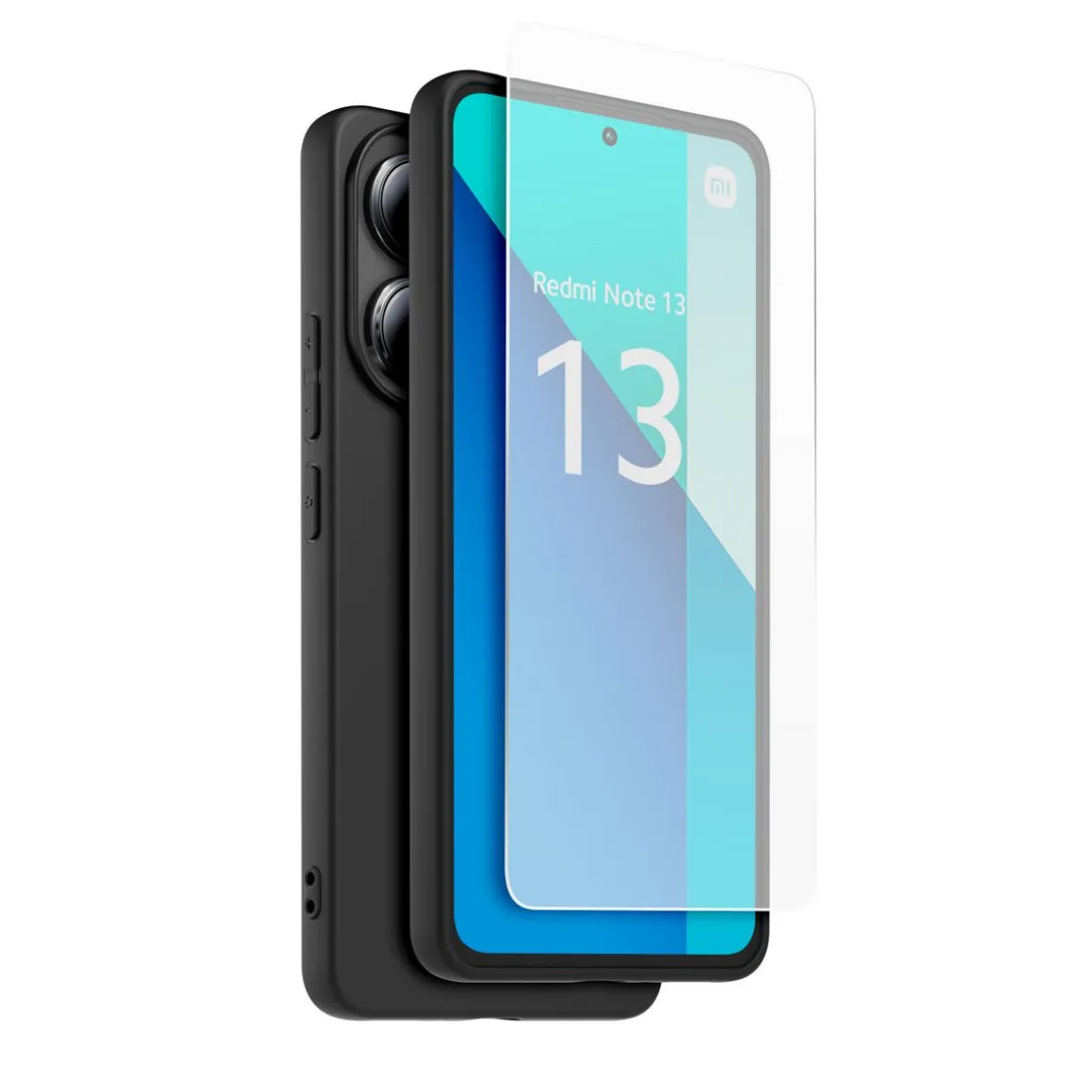 Coque arrière semi-rigide & Protège-écran en verre trempé pour REDMI note 13