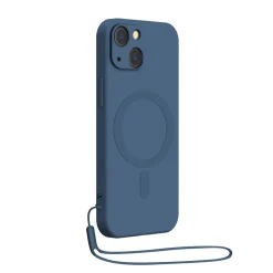 Coque MAgSafe avec dragonne pour iPhone 14 Max - Bleu