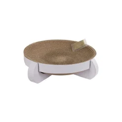 Corbeille griffoir Platinum 35x35x10cm, avec Catnip, blanc