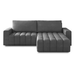 Cordova - canapé d'angle droit 4 places convertible avec coffre en velours