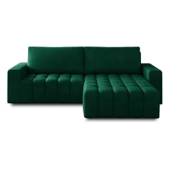 Cordova - canapé d'angle droit 4 places convertible avec coffre en velours