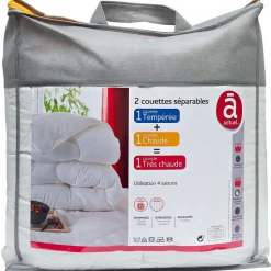 Couette 4 saisons unie en microfibre