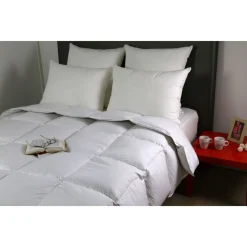 Couette chaude en percale de coton garnissage naturel 80% plumettes 20% duvet 250 g/m²