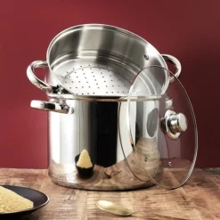 Couscoussier en Inox Induction 8L Argent