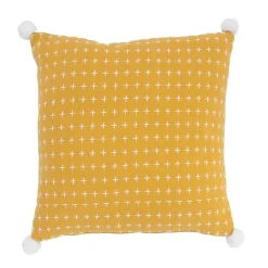Coussin à pompons en polycoton 40x40cm DIVALI