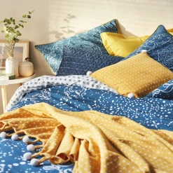 Coussin à pompons en polycoton 40x40cm DIVALI