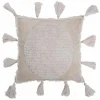 Coussin Carré Déco Floches 45x45cm Blanc