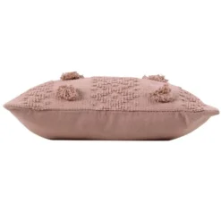 Coussin Déco à Pompons Alenia 40x40cm Rose